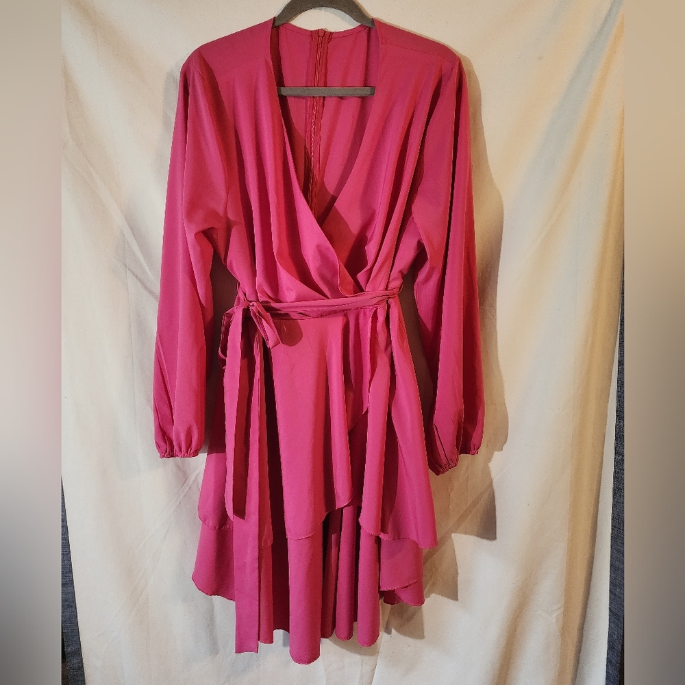 Vibrant Pink Wrap Dress